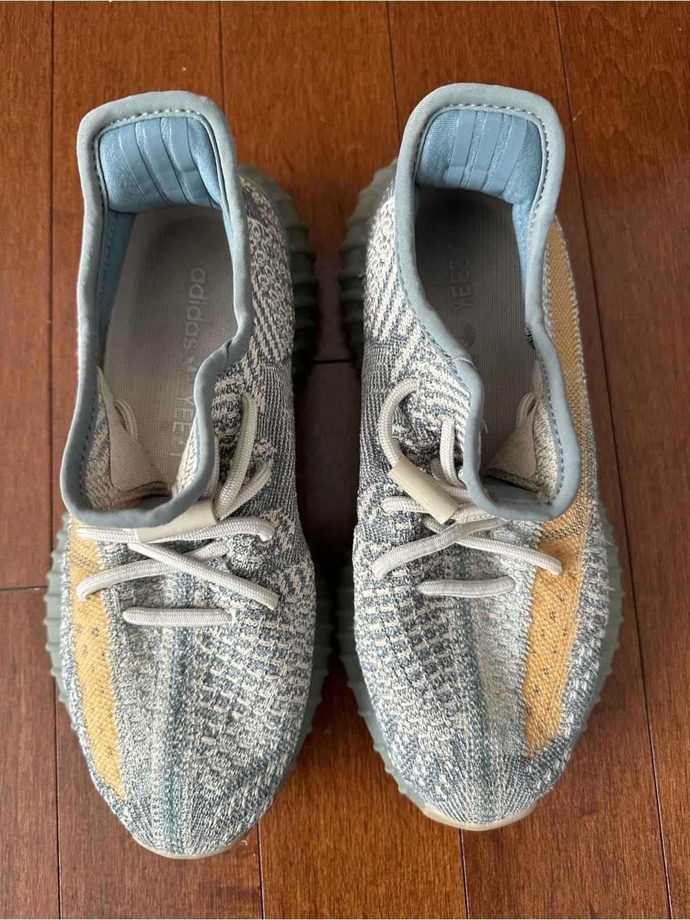 adidas Yeezy Boost 350 V2 Light Blue Gray with Yellow Stripe